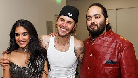 In frame: Justin with Radhika and Anant