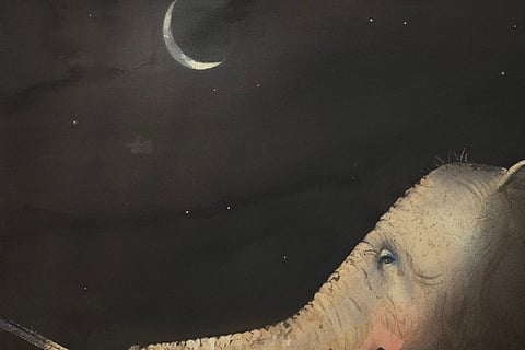 Artist Bholanath Rudra's latest exhibition is all about the moon's myriad shades