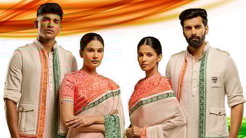 In frame: Models donning the ceremonial outfits designed by Tarun Tahiliani
