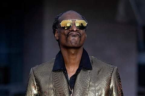 Snoop Dogg upon arrival at the Louis Vuitton Foundation on the eve of Paris Olympics opening ceremony (July 25)