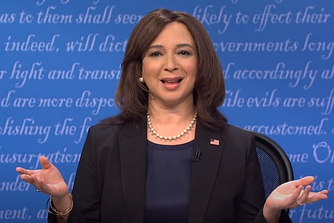 Maya Rudolph portraying Kamala Harris in a previous sketch from the series