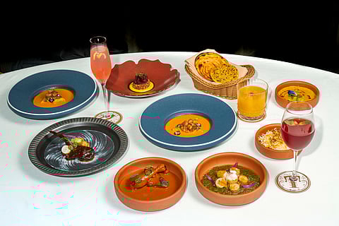 Italian style double baked beetroot souffle, tallegio cream & caramalised nuts