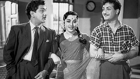ANR, Savitri and NTR (Film: Gundamma Katha -1962)