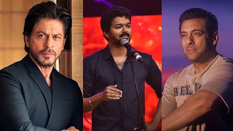 Shah Rukh Khan, Vijay, Salman Khan (L to R)