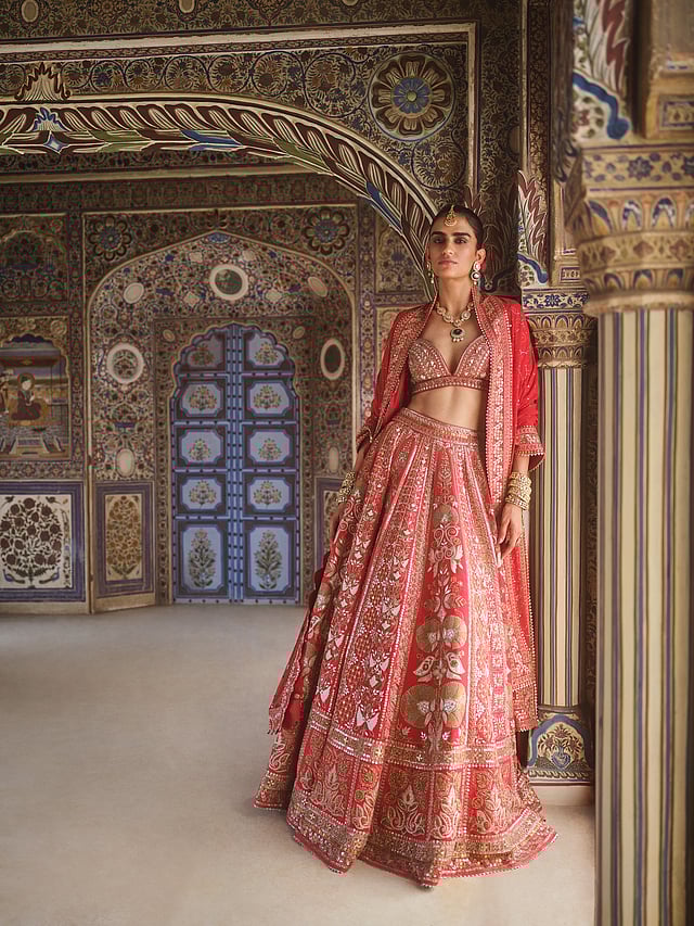 Mehreen Embroidered Zardosi Silk Lehenga