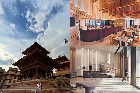 In Frame: The Newari architechture of Patan Darbar square; Asa — All day dining venue at the property; The lobby at the property
