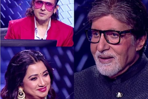 (Clockwise) Sonu Nigam, Amitabh Bachchan and Shreya Ghoshal
