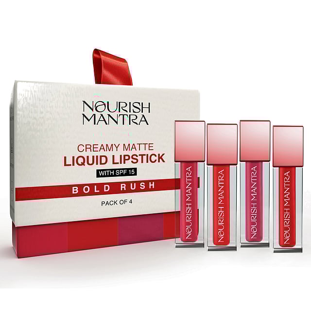 Nourish Mantra’s Bold Rush Creamy Matte Liquid Lipstick Set with SPF