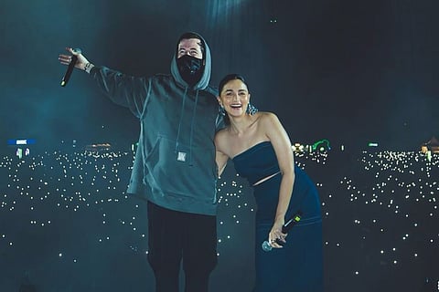 Sanjay Leela Bhansali (L); Alia Bhatt in Gangubai Kathiawadi