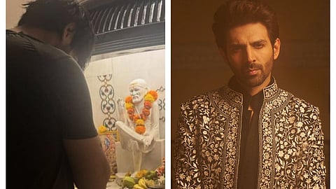 Kartik Aaryan at his home temple