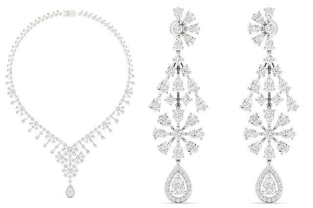 Aria necklace and Aria earrings by Kama Jewelry