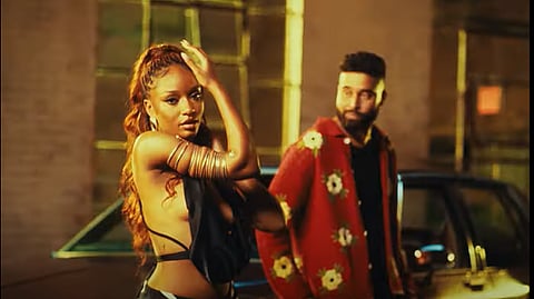 Ayra Starr and AP Dhillon in the ‘Bora  Bora’ music video