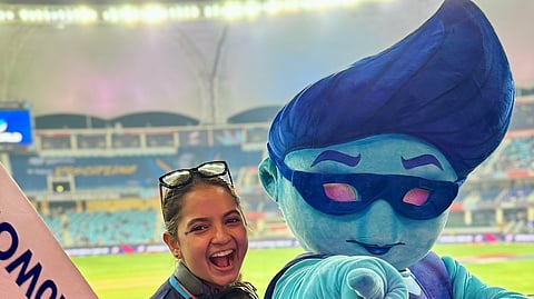 In Frame: DJ Kiara with ICC  cricket mascot Tonk