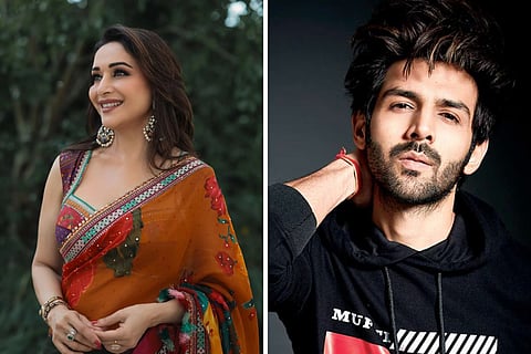 Kartik Aaryan enjoys 'Vada paav date' with Madhuri Dixit