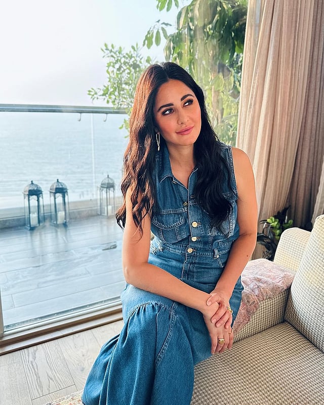 Katrina Kaif stuns in a blue denim dress, mastering the art of effortless  glamour and simplicity