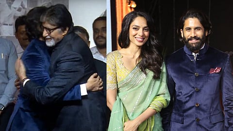 Naga Chaitanya and Amitabh Bachchan (L);  Sobhita Dhulipala and Naga