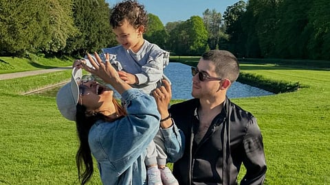 Priyanka Chopra with Malti marie and Nick Jonas