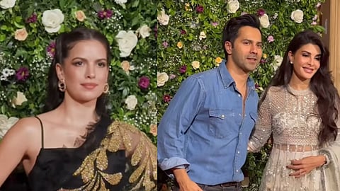 Natasa Stankovic (L); Varun Dhawan and Jacqueline Fernandez (R)