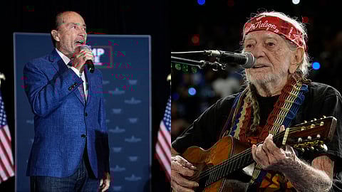 In Frame: Lee Greenwood (L) and Willie Nelson (R)