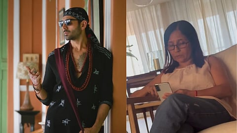 Kartik Aaryan in Bhool Bhulaiyaa 3 (L); Mala Tiwari (R)