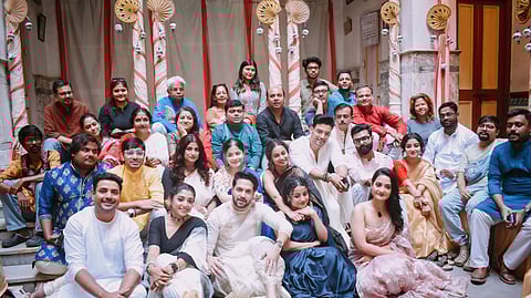 The cast and crew at the announcement of Raas