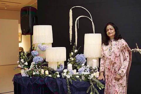 Renu Poddar with her creation ' Melting Love' 