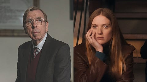 Timothy Spall  (L); Fleur Geffrier in Les Gouttes de Dieu (R)