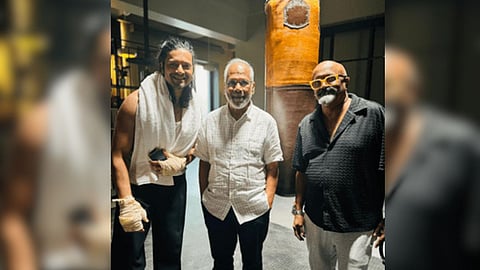 Ali Fazal (L) with Mani Ratnam (C)