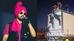 Diljit shares hilarious image of fans climbing on truck's roof to get a glimpse of concert