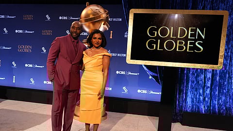 Morris Chestnut (L) and Mindy Kaling (R) appear following the nominations announcement for the 82nd Golden Globes on Monday