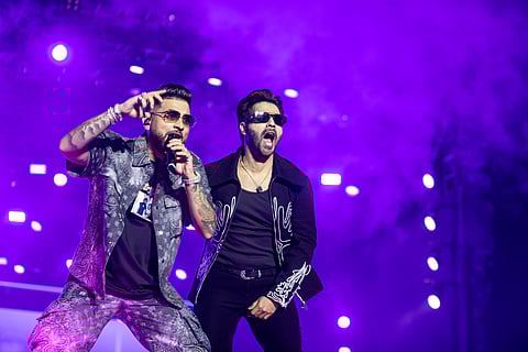 In frame: Karan Aujla and Varun Dhawan