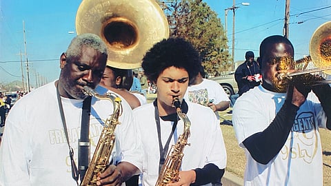 A traditional send-off in New Orleans for an innovative brass band musician