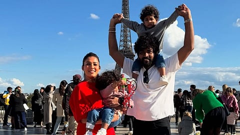 Nayanthara and Vignesh Shivan with their kids 