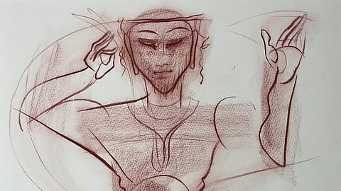 A sketch at the exhibition 