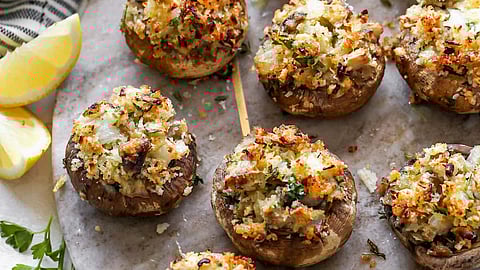Stuffed mushroom caps