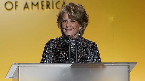 Linda Lavin speaks at the 33rd annual Producers Guild Awards, March 19, 2022, at the Fairmont Century Plaza Hotel in Los Angeles