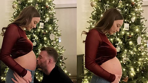 Hailie Jade with Evan McClintock (L); Hailie (R)