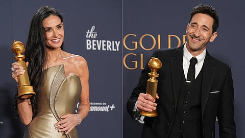 Demi Moore (L) and Adrien Brody  (R)