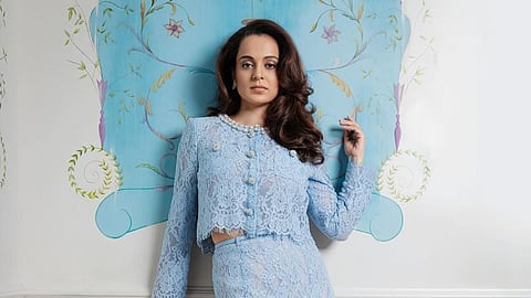 Kangana Ranaut dazzles in a baby blue lace ensemble during ‘Emergency’ promotions