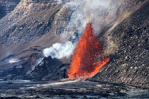 Lava fountains from an eruption of Kilauea volcano