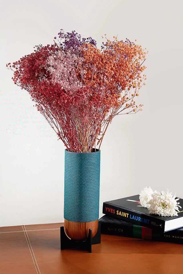 BIRCH LEATHER DRY VASE