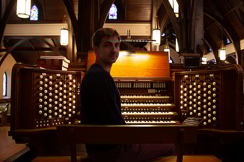An Arkansas organist is playing 18 hours of Bach this year – one lunch break at a time
