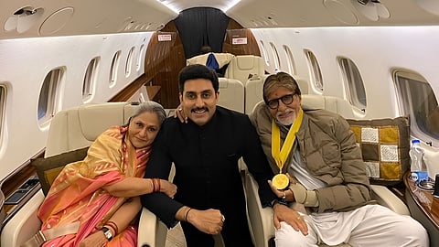 Jaya Bachchan, Abhishek Bachchan and Amitabh Bachchan 
