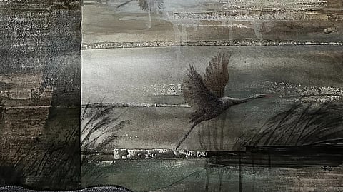 A painting at the exhibit 