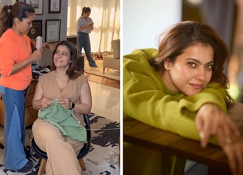 Kajol masterfully juggles work and knitting in a fun new video 