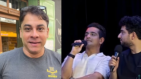 Cyrus Broacha (L); Ranveer Allahbadia and Samay Raina