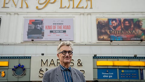German director Wim Wenders arrives for his masterclass in Delhi