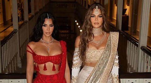 Kim and Khloe Kardashian attended the Ambani wedding which was held at Mumbai