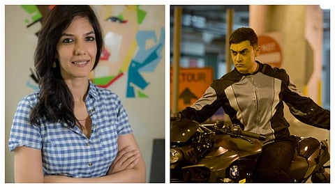 Aamir Khan introduced Gauri Spratt (L) to the press on Thursday