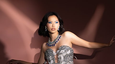 This jewellery collection features striking statement pieces crafted with vibrant coloured gemstones 